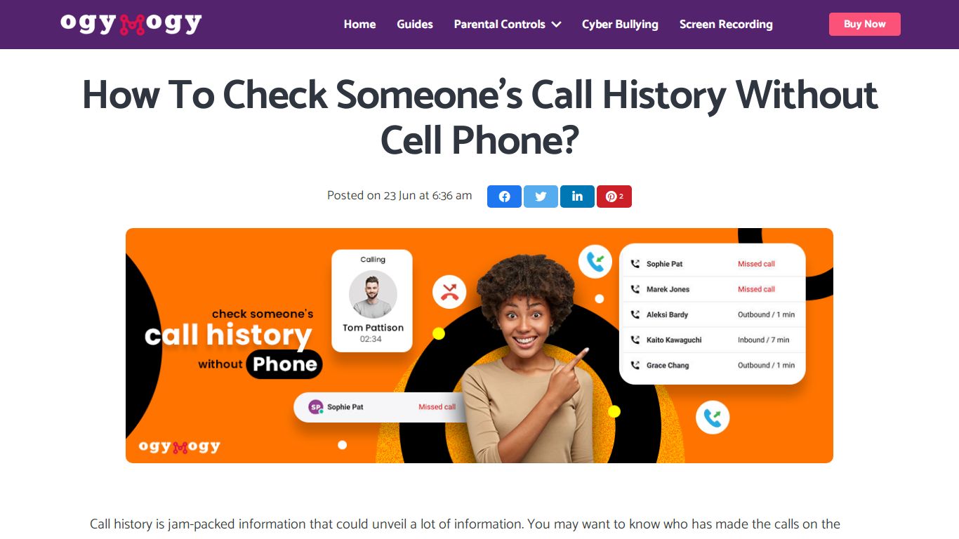 How To Check Someone's Call History Without Cell Phone - OgyMogy Blog